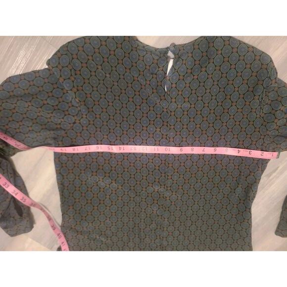 Y2K Boho Blouse - Vintage Green Paisley Round Neck Size 10 JH Collectibles - Picture 9 of 9